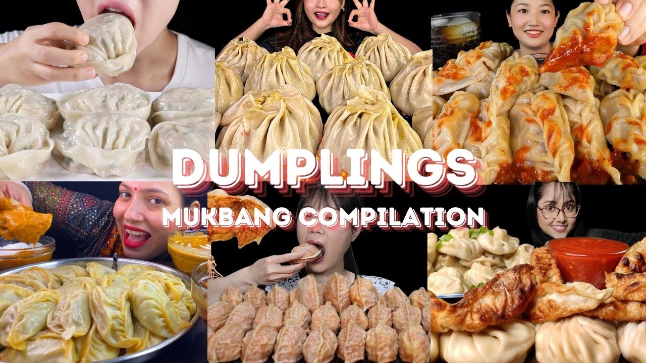 DUMPLINGS MUKBANG *ASMR* COMPILATION |  BIG BITES | EATING SOUNDS