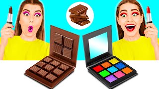 Tantangan Makanan Asli vs Makanan Cokelat oleh Fun Challenge