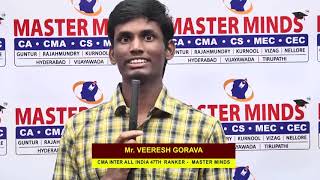VEERESH GORAVA CMA INTER ALL INDIA 47TH RANKER MASTER MINDS FOR CA
