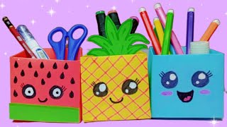 How to make paper pencil box | DIY paper pencil box idea / Easy Origami box tutorial