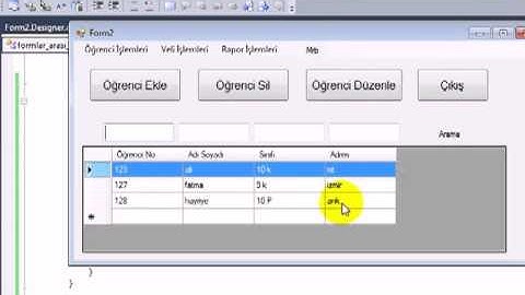 Veri Tabanında Kayıt Arama İşlemi Ders 103 C#    C Sharp    Access
