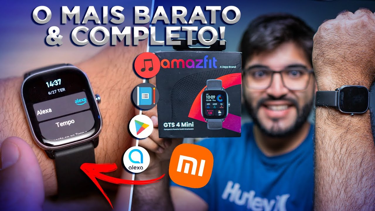 O Relógio inteligente CUSTO BENEFÍCIO de 2023 da XiaomI! Amazfit GTS 4 Mini! Alexa, Lembretes e mais