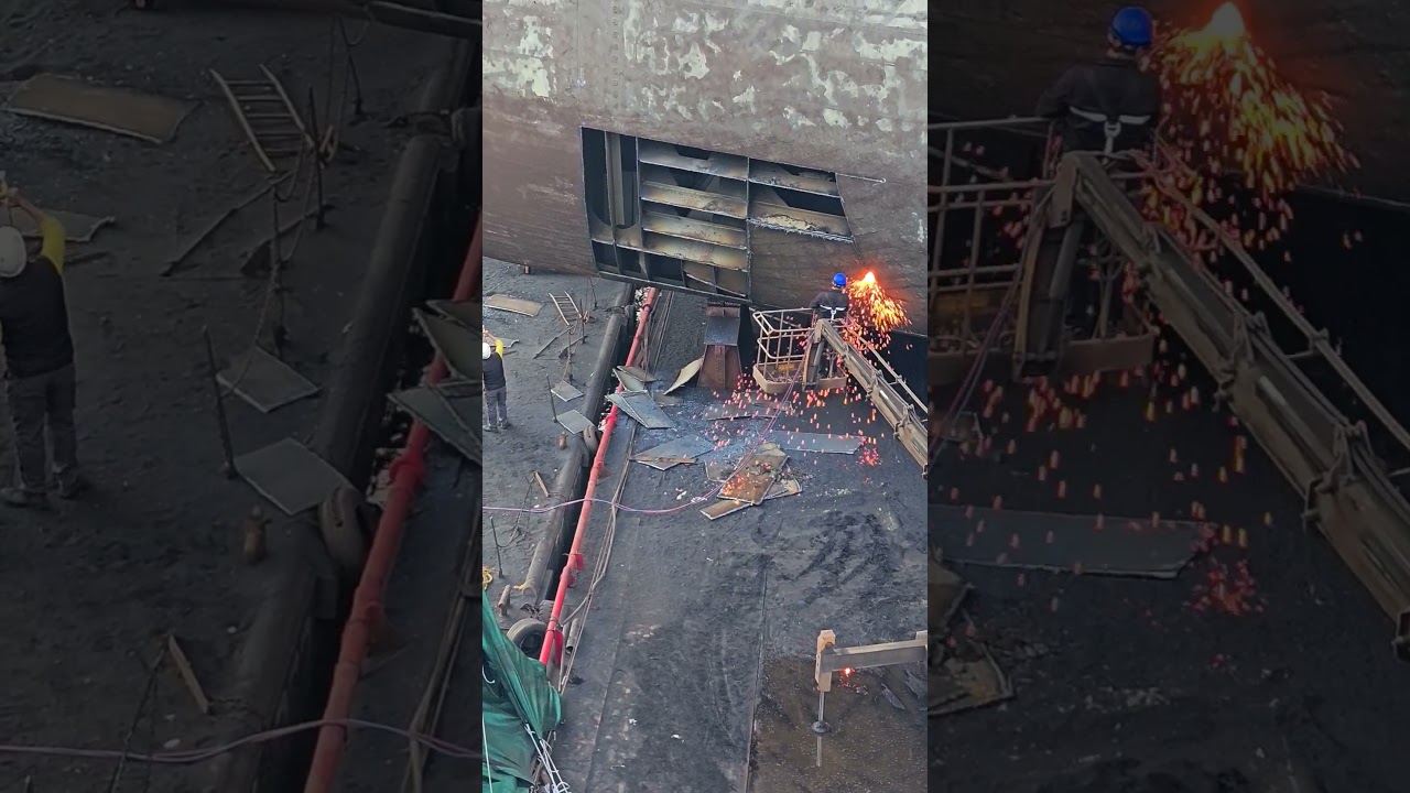 This is how you do steel job on a big ship 