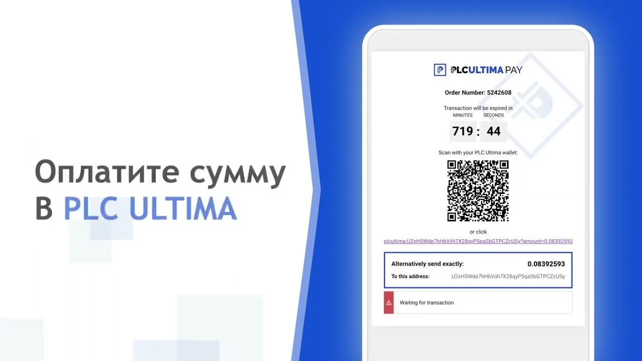 Как оплатить Ultima Minter с помощью PLCU