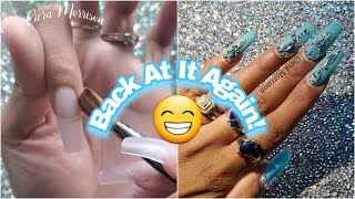 Watch Me Do My Nails | Acrylic Nails | Bling Nails
