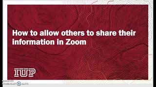 How To Allow Others To Share Their Screen In Zoom
