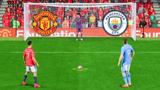 MANCHESTER UNITED VS MANCHESTER CITY l FC 24 PENALTY SHOOTOUT RONALDO TEAM VS HAALAND