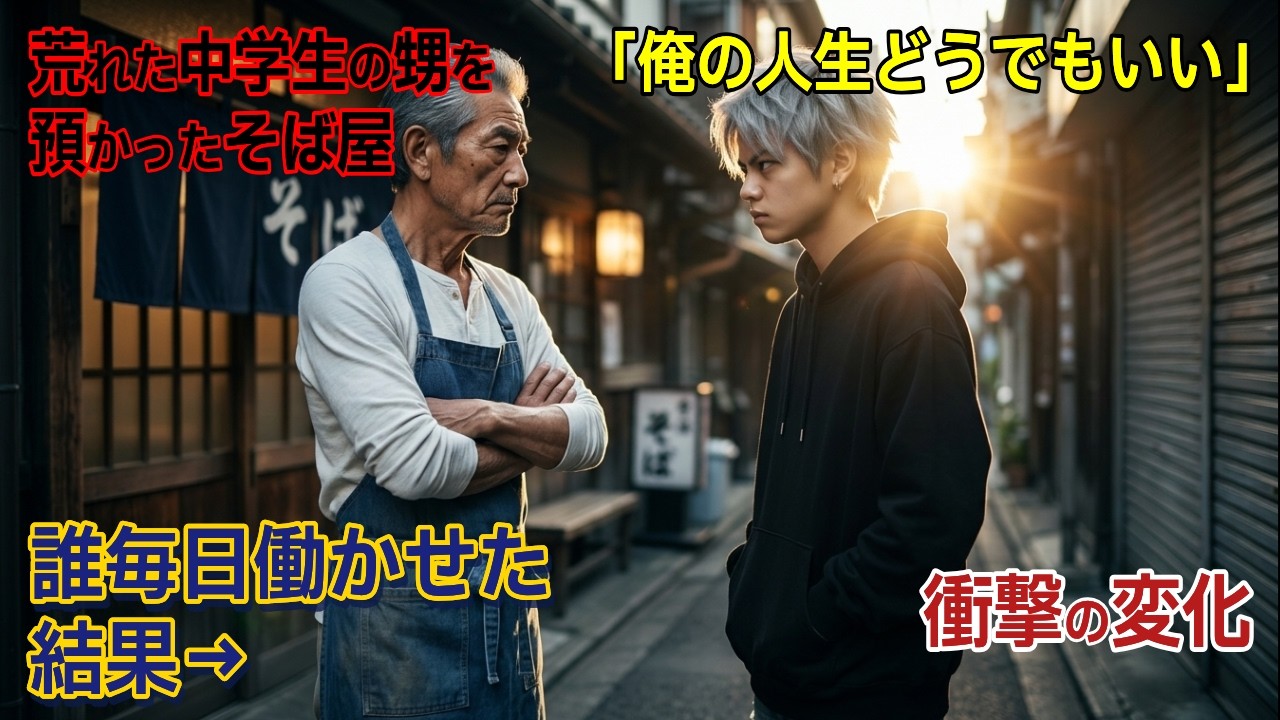 荒れた甥を預かったそば屋の叔父→毎日店で働かせたら、1ヶ月後、店の前にとんでもない行列ができて涙が止まらなかった…【感動する話】#荒れた中学生 #そば屋 #家族の絆