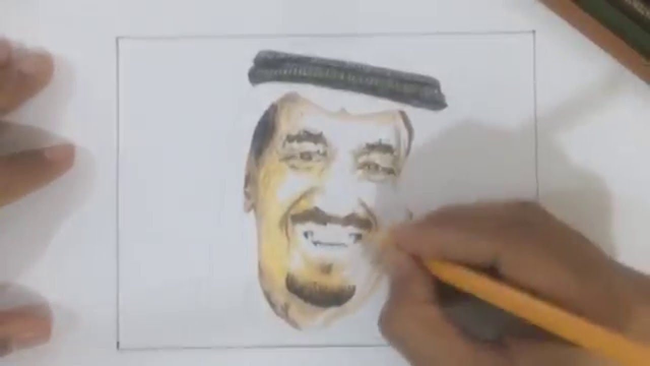 speed drawing king salman by rsm_2000 : رسم الملك سلمان