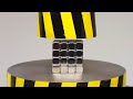 EXPERIMENT MINI HYDRAULIC PRESS 100 TON vs 64 Neodymium Magnet Cube