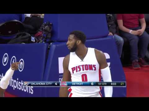 Andre Drummond Blocks Russell Westbrook Thunder Vs Pistons March 29 2016 NBA 2015 16 Season