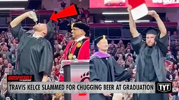 Travis Kelce Chugs Beer During Graduation, Black Students Still Not Allowed To Dance