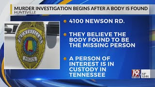 Body Found By Huntsville Police Responding To Missing Person Call, Person Of Interest Arrested In Te