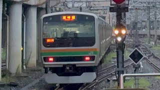 いいジョイント音！！E231系1000番台ヤマU61編成&コツK-25編成上野駅16番線をゆっくりと発車！