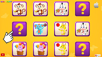 Memory Card Games | Animals Memory Card Game | by Clapenjoy App