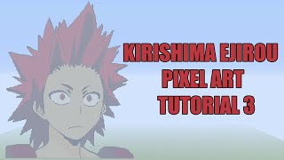 Minecraft Kirishima Ejirou / Red Riot Pixel Art Tutorial Part 3 (My Hero Academia)