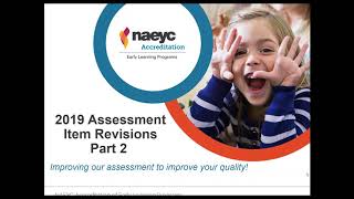 Webinar: 2019 Revision of Early Learning Program Assessment Item (Part 2)