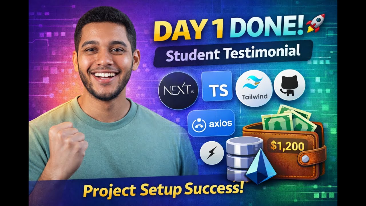 Student completes Day 1 setup #nextjs #typescript #tailwindcss # ...