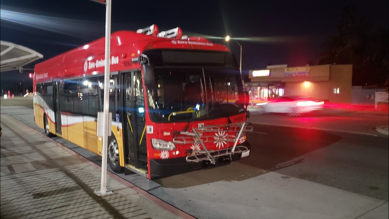 Let's Ride. Night Time. NEW! Long Beach Transit 2025 New Flyer XE40 #16060