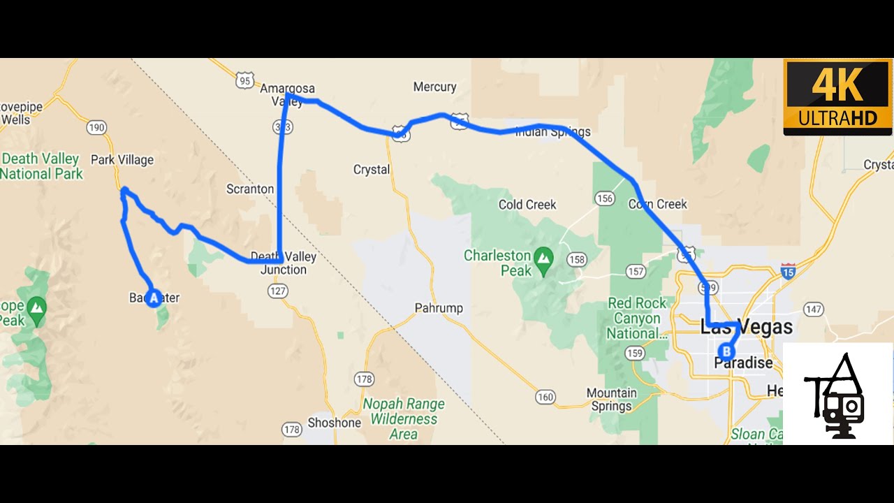 Death Valley National Park to Las Vegas, NV in 4K