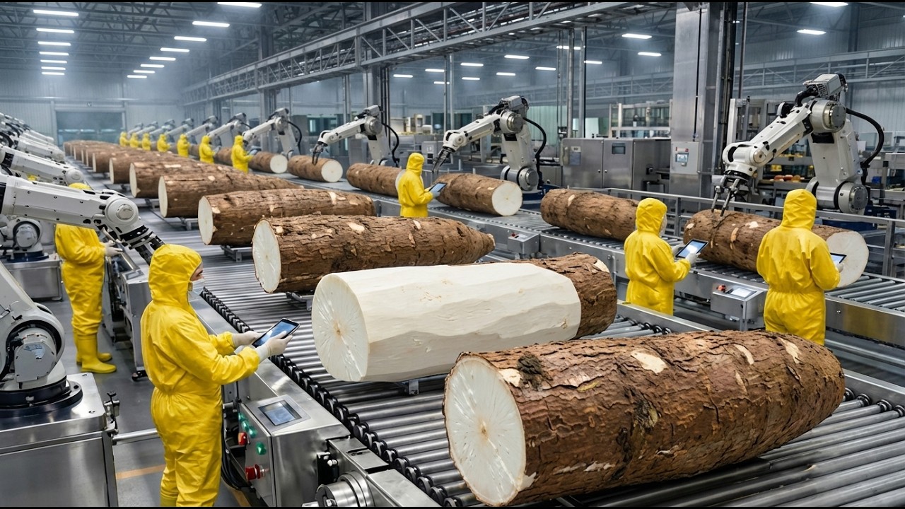 Inside a Modern Factory: The United States' Massive Cassava Flour Processing Process (Full Process)