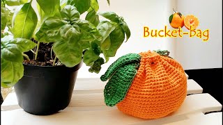 crochet-Ugly Orange Bucket Bag