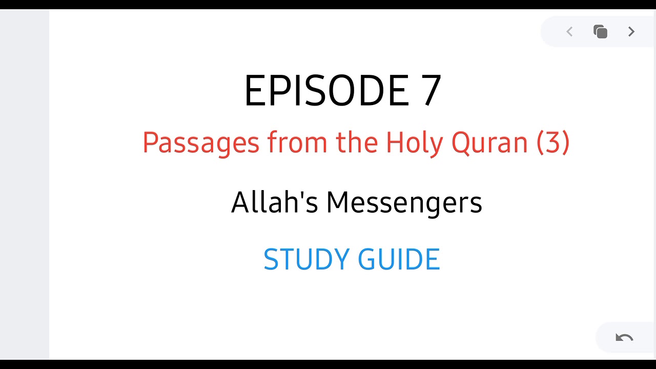 Passages from The Holy Quran (10-15) GCSE CAMBRIDGE ISLAMIYAT