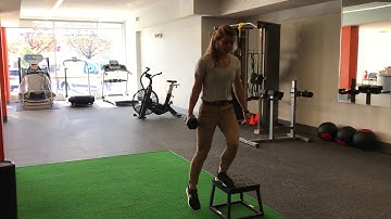 Single Arm DB Clean Step Up + Press