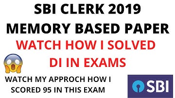 SBI CLERK PRE 2019 MEMORY BASED PAPER. DATA INTERPRETATION 5 MARKS IN 1 MIN. VERY EASY APPROCH.