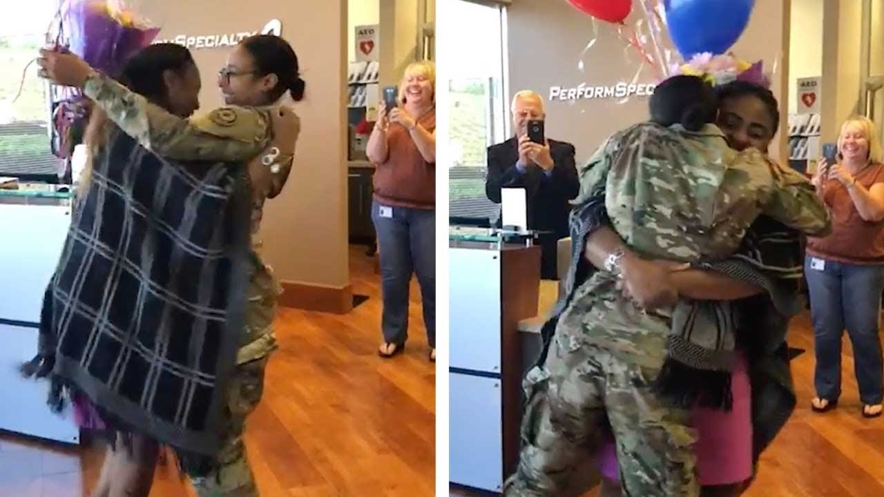 Military Daughter Gives Mom Surprise Homecoming Youtube