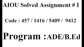 AIOU Code 1416 / 5409 / 457 / 9412 Solved Assignment No 1 Autumn 2024 | Baloch Academy