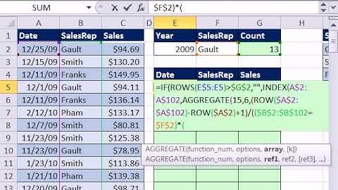 Excel 2010 Magic Trick 671: AGGREGATE function Array Formula #5 Extract Records 2 criteria