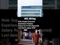 HCL Hiring Freshers