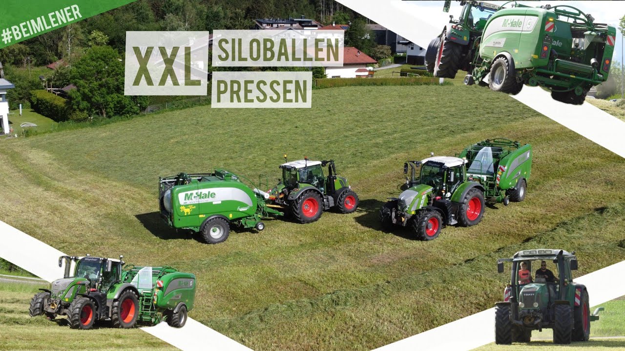 3x FENDT + 2x MCHALE FUSION 4 Pressen | XXL SILOBALLEN in TIROL | SOUND | Pressen am STEILHANG