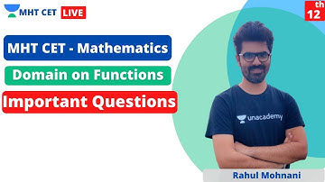 MHT CET - Mathematics | Important Questions | Domain of Functions | Crack MHT CET | Rahul Mohnani