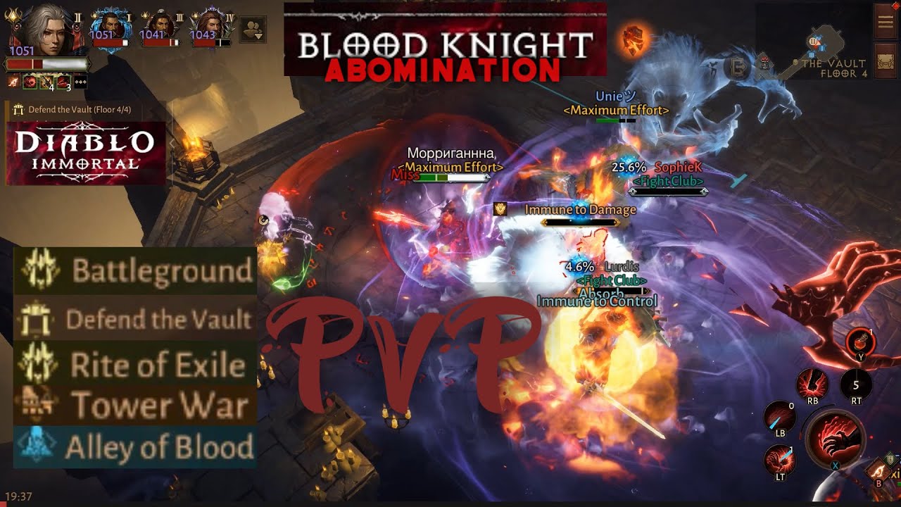 BK Abomination | PvP: Vault, Battleground, TW, RoE, AoB | NEW 5 star gem | Diablo Immortal