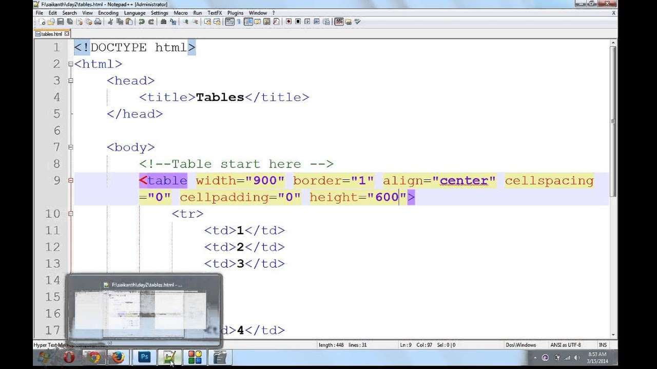 html tables basics part 2 attributes - YouTube