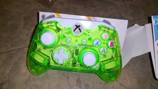 Xbox One Rock Candy lala lime wired controller unboxing and quick look