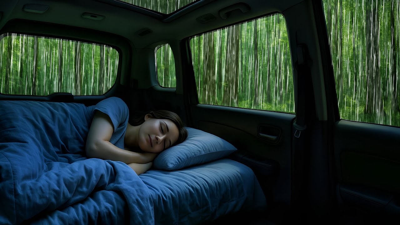 🔴 Уютные звуки дождя и грома на автомобильных окнах ночью | Уютные звуки грозы для расслабления и г