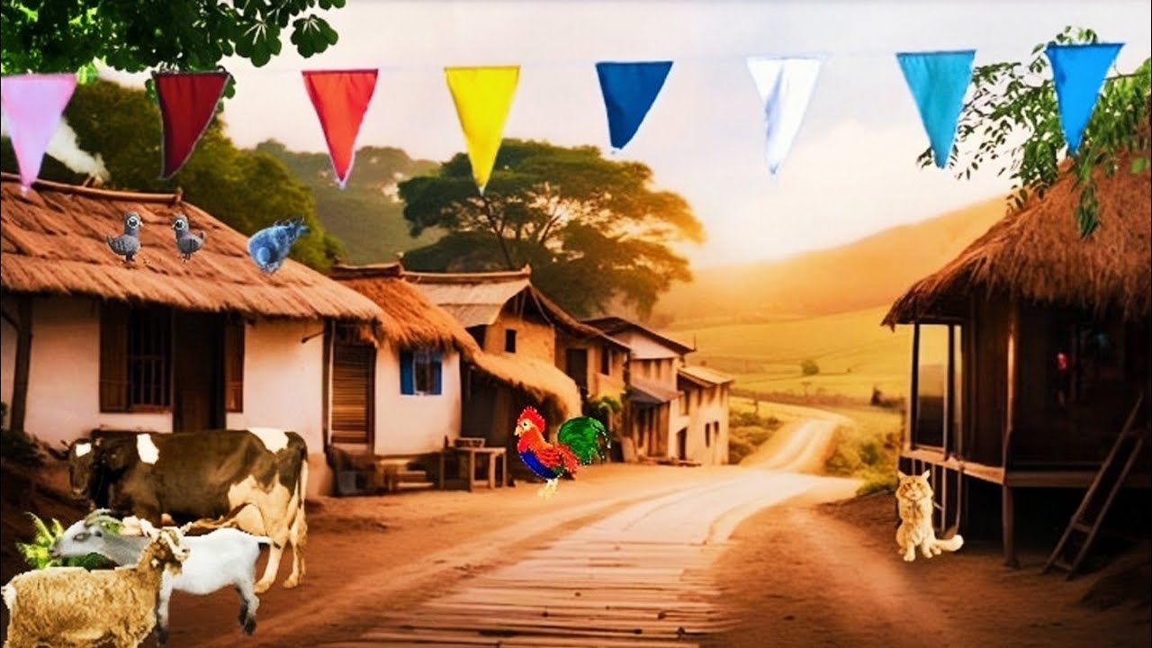 Cartoon village background no copyright l Cartoon House background video