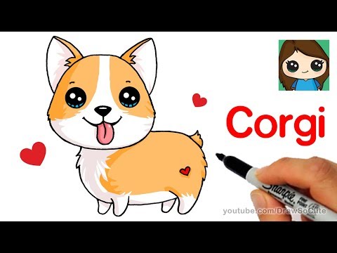 How to Draw a Corgi Easy | Cartoon Dog - YouTube