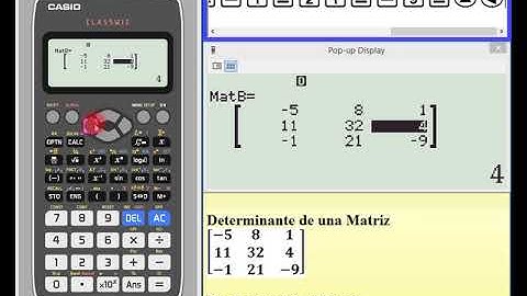 Determinante de una matriz con Casio fx-991EX