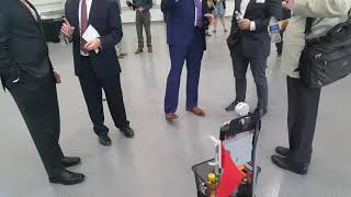 Autonomous Bartender Robot in a Crowd