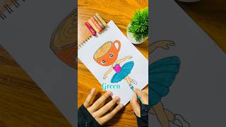 Easy Tea cup with lady drawing☕️😱#shorts