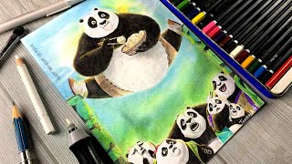 Kung Fu Panda Drawing  🐼 | Colour Pencil Drawings| Artdraw screenshot 5