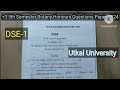 +3 BSc 5th Semester Botany Honours DSE -1 Question Paper 2024 || Utkal University ||