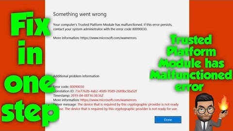 Fix Trusted Platform Module has Malfunctioned error when signing into Office 365 Applications