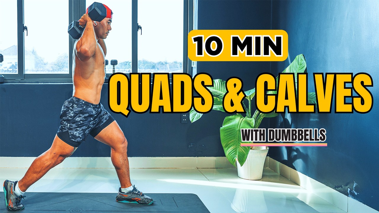 10-Min Quads & Calves Workout at Home (With Dumbbells) 🔥🦵 - YouTube