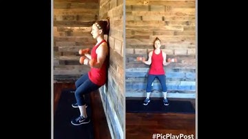 Wall sit bicep curls