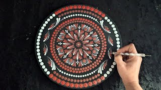 Relaxing Mandala Dot Art Process • 3 Hours of Painting in 10 Mins #dotpainting #dotart ##mandala 